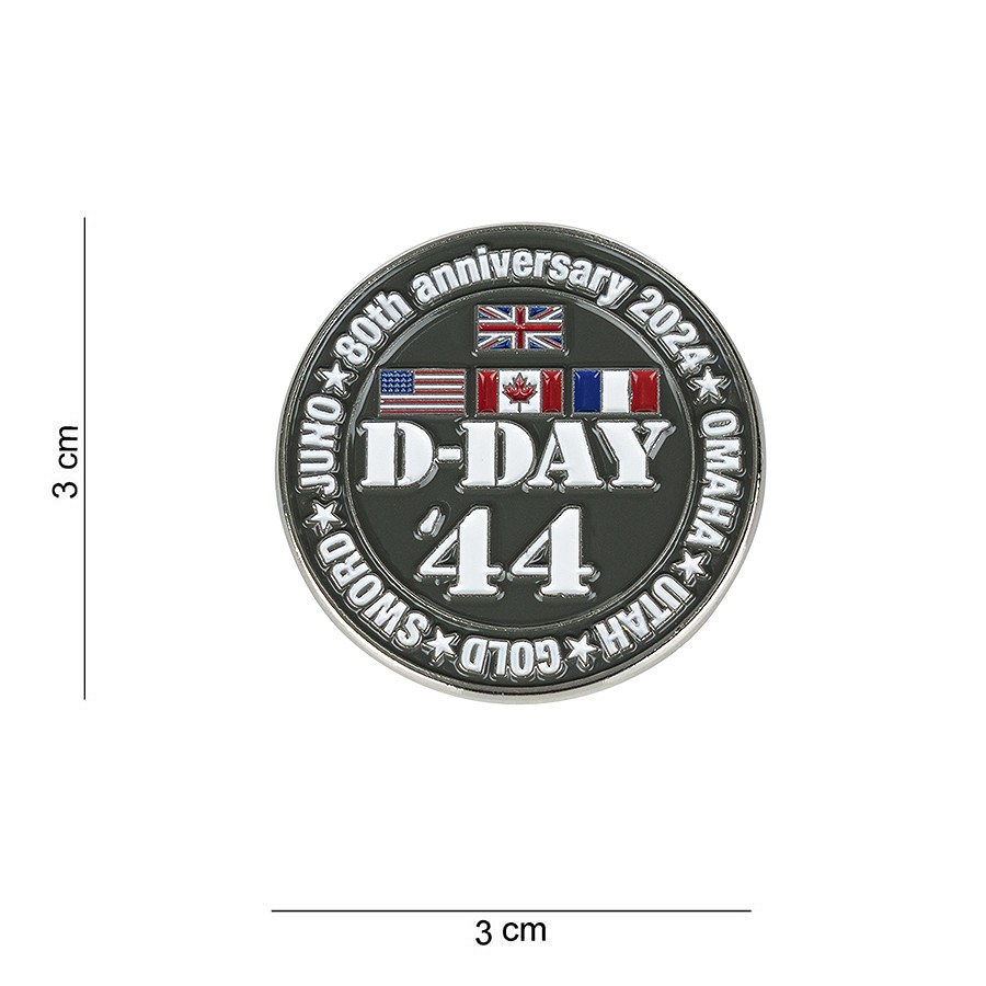 Embleem metaal D-Day 80 pin 5 beaches #5074 Embleem metaal D-Day 80 pin 5 beaches #5074