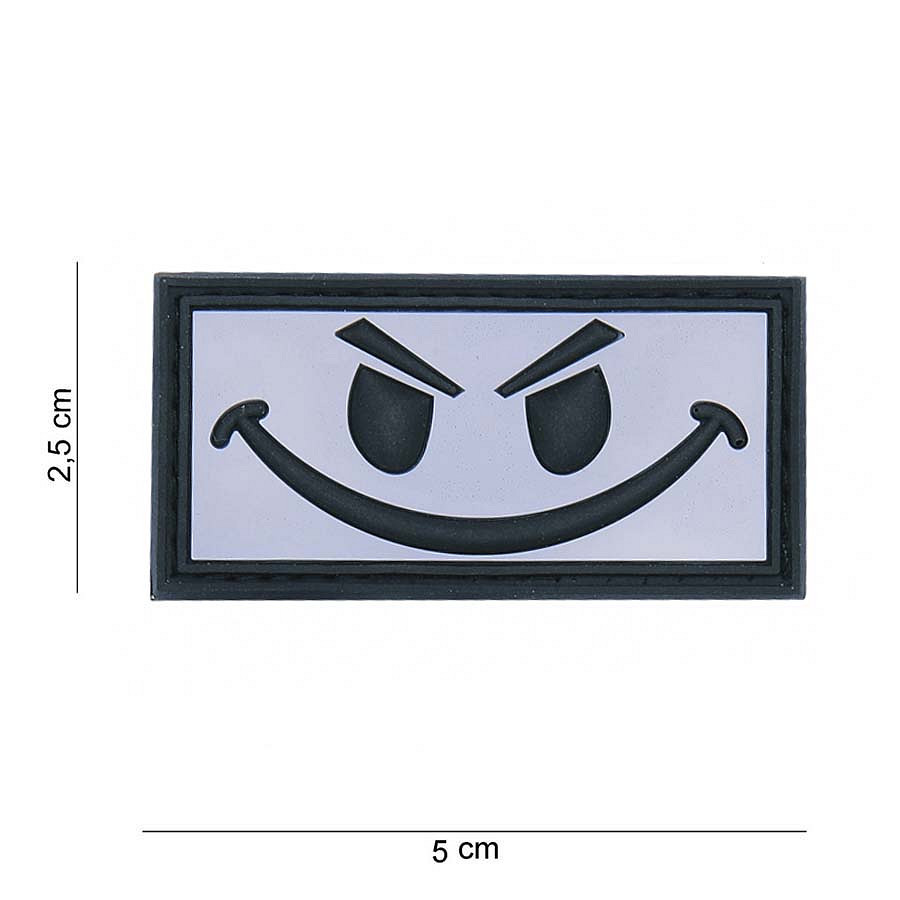 Embleem 3D PVC Evil smiley wit #11170