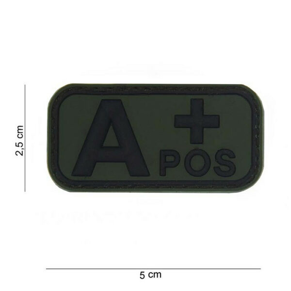 Embleem 3D PVC bloedgroep A+ positief groen #13037