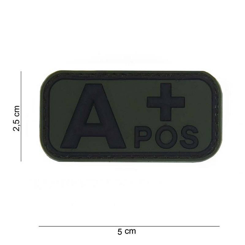 Embleem 3D PVC bloedgroep A+ positief groen #13037