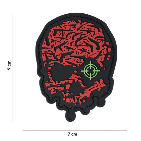Embleem 3D PVC Target eye skull rood #13039