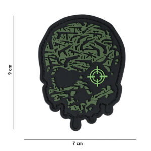 Embleem 3D PVC Target eye skull groen #14050