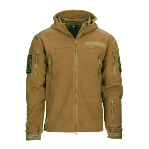 Heavy duty fleece vest with hoodie