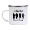Emaille mok Coffee First!