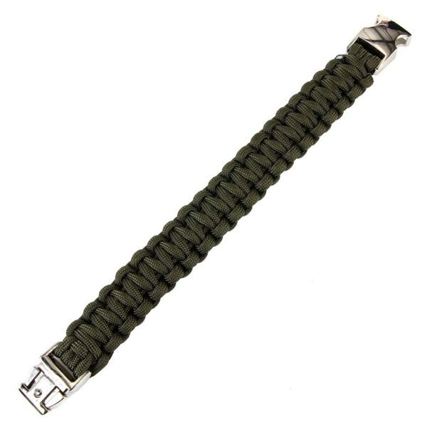 Paracord bracelet silver buckle K2139 9 inch