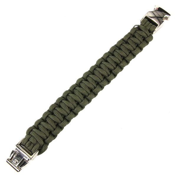 Paracord bracelet silver buckle K2139 8 inch