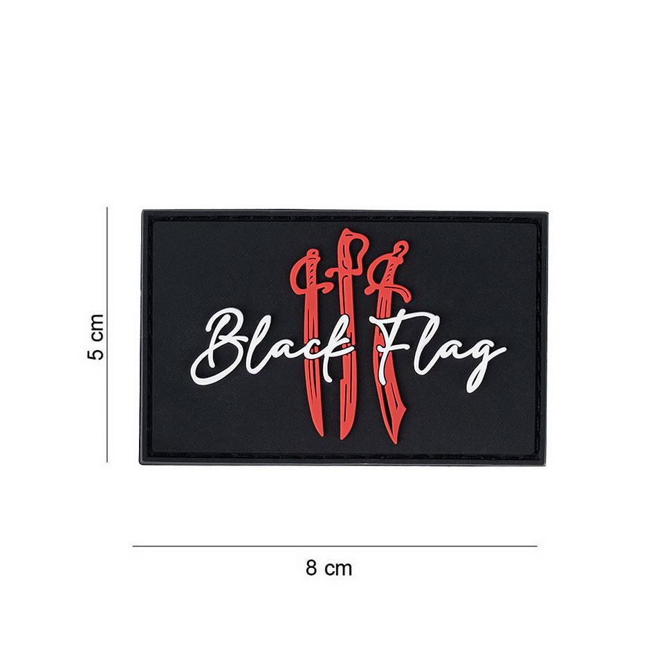 Embleem 3D PVC Black flag with swords #13086 Embleem 3D PVC Black flag with swords #13086