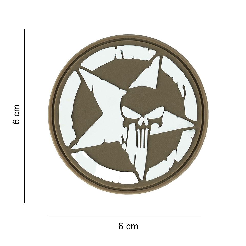 Embleem 3D PVC Punisher allied star coyote #17079 Embleem 3D PVC Punisher allied star coyote #17079