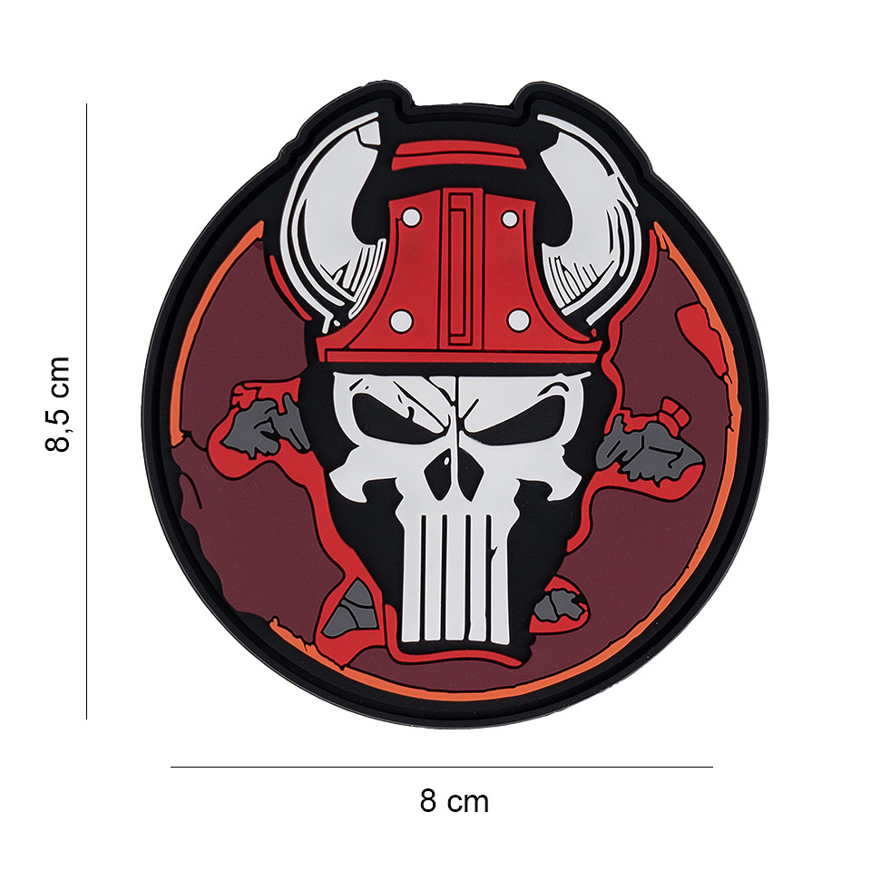 Embleem 3D PVC Punish skull bull #6117 Embleem 3D PVC Punish skull bull #6117