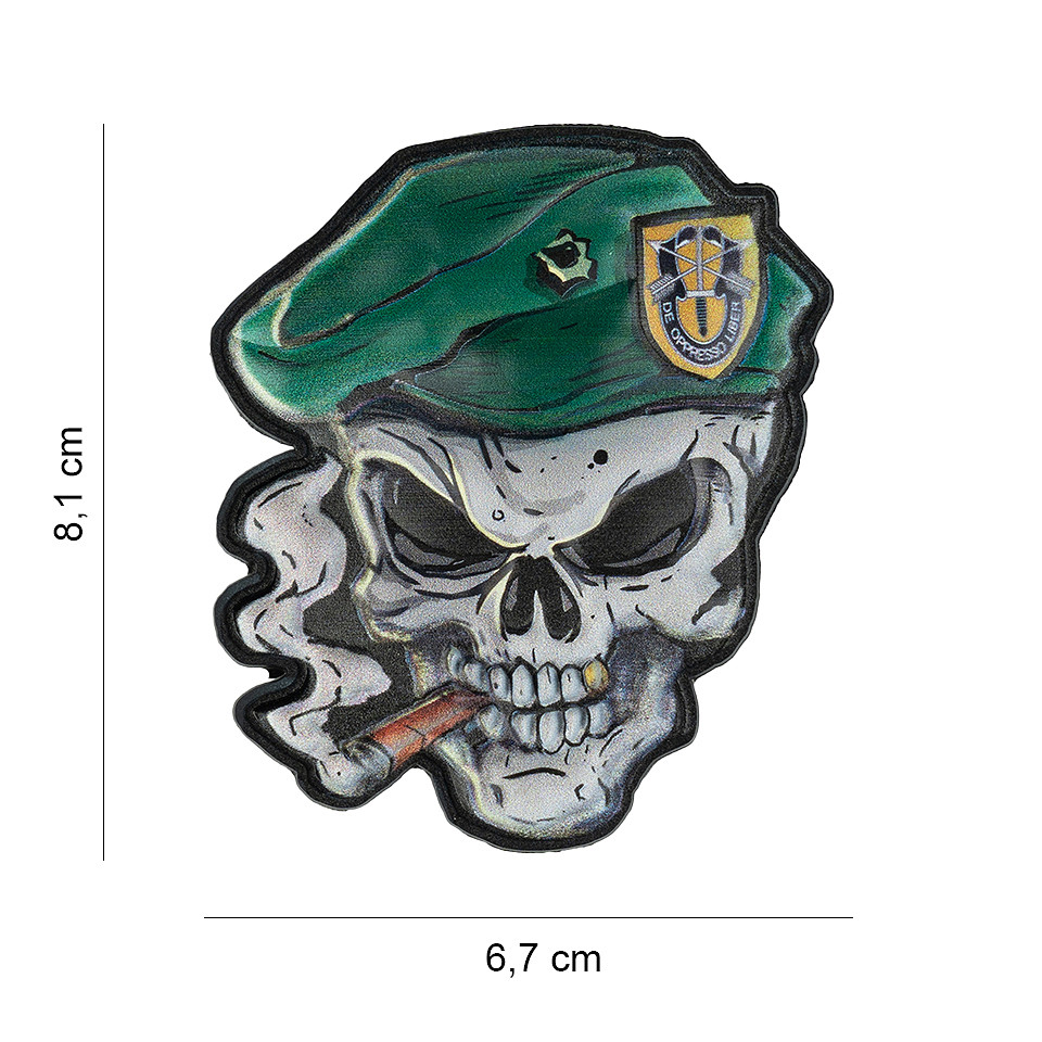 Embleem 3D UV Skull green beret #8037 Embleem 3D UV Skull green beret #8037
