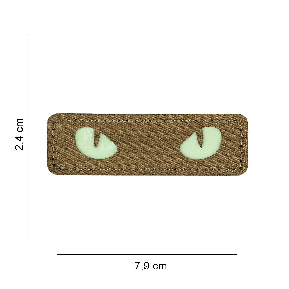 Laser Cut Embleem stof Cat Eyes coyote glow in the dark#5053 Laser Cut Embleem stof Cat Eyes coyote glow in the dark#5053