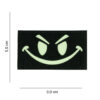 Laser Cut Embleem stof Evil Smiley glow in the dark #5039 Laser Cut Embleem stof Evil Smiley glow in the dark #5039