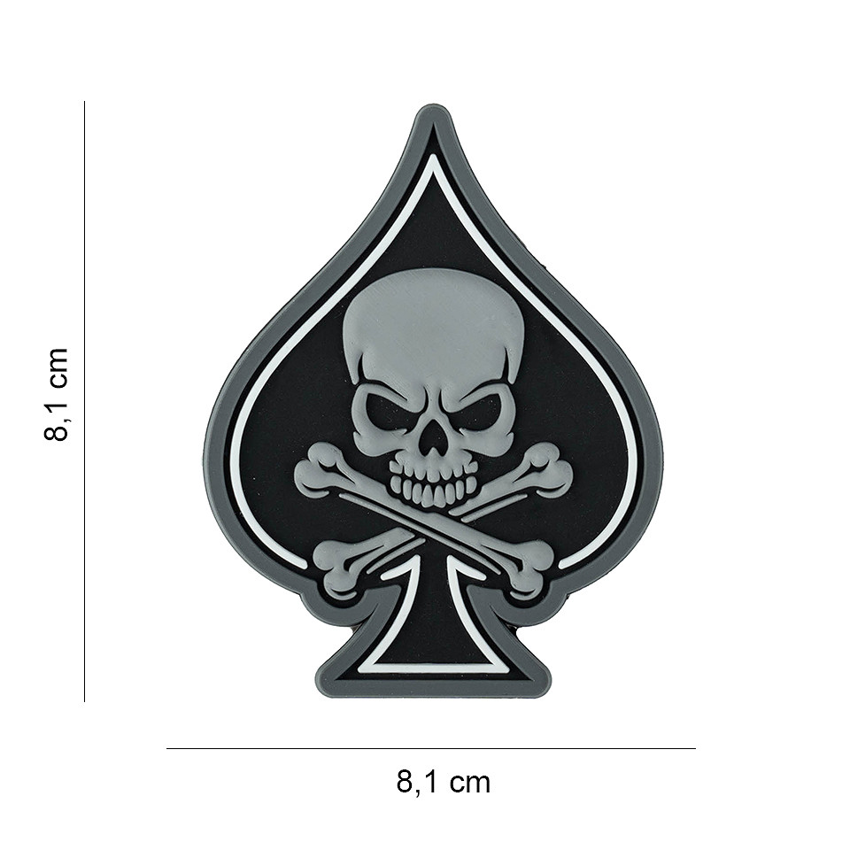 Embleem 3D PVC Ace of Spades skull and bones #2074