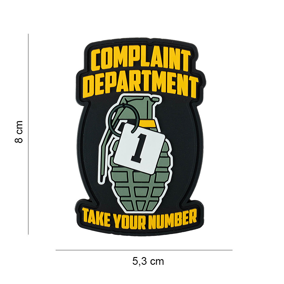 Embleem 3D PVC Complaint department #7078