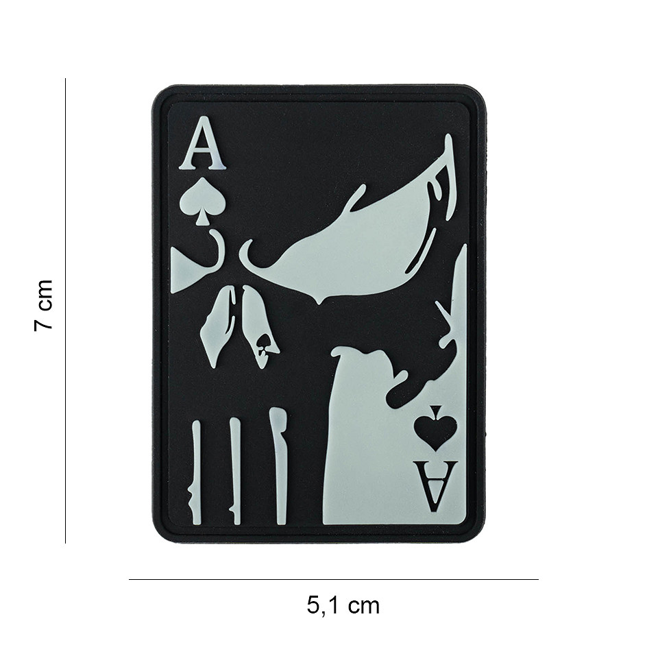Embleem 3D PVC Ace of spades punisher Glow in the dark #7079