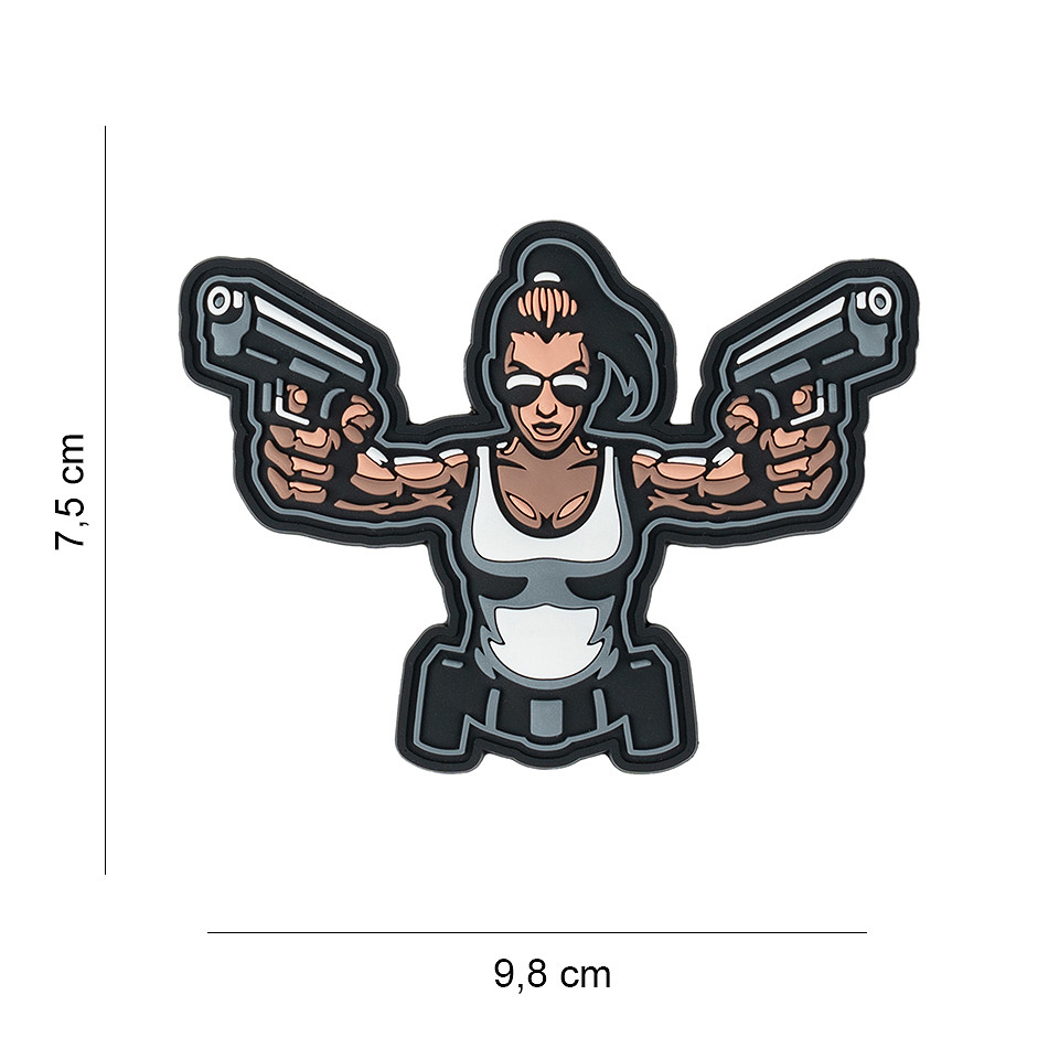 Embleem 3D PVC Gun girl #8010 Embleem 3D PVC Gun girl #8010