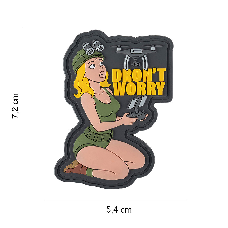 Embleem 3D PVC Blonde girl Dron't Worry #8011 Embleem 3D PVC Blonde girl Dron't Worry #8011