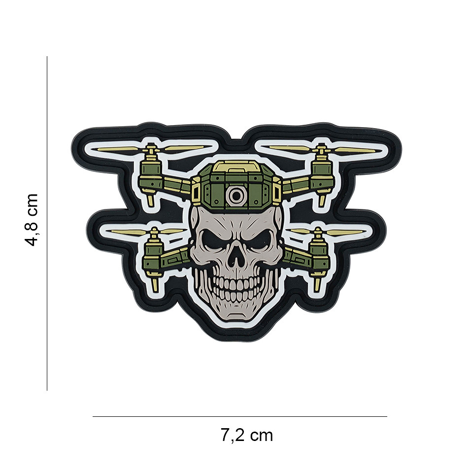 Embleem 3D PVC Double Drone Skull #8014 Embleem 3D PVC Double Drone Skull #8014