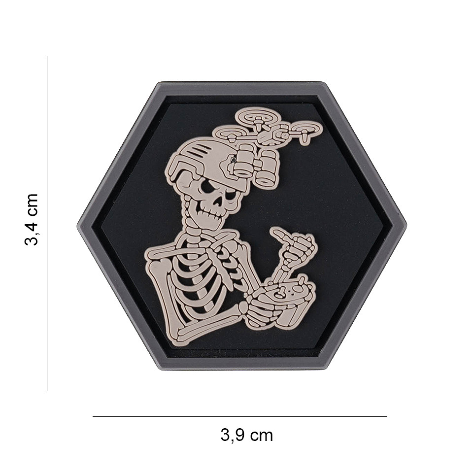 Embleem 3D PVC Hexagon Drone Skull Operator Finger #8020